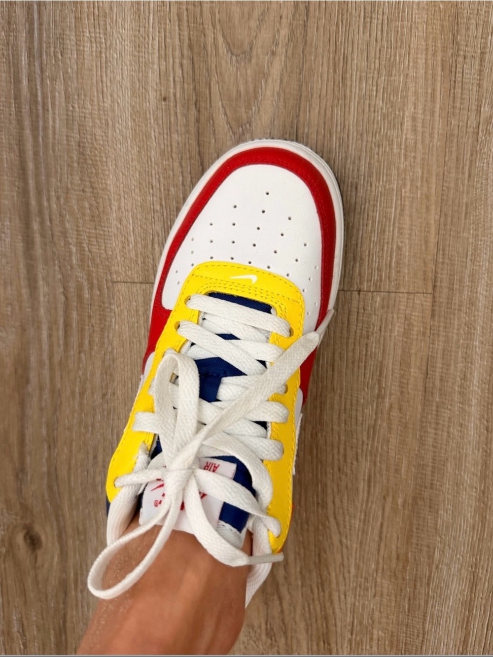 Nike Multicolor Low-Top Sneakers - White, Red, Blue, Yellow, Green